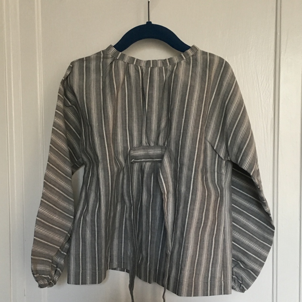 New Girls Organic Cotton Shirt Blouson Sleeves 6T